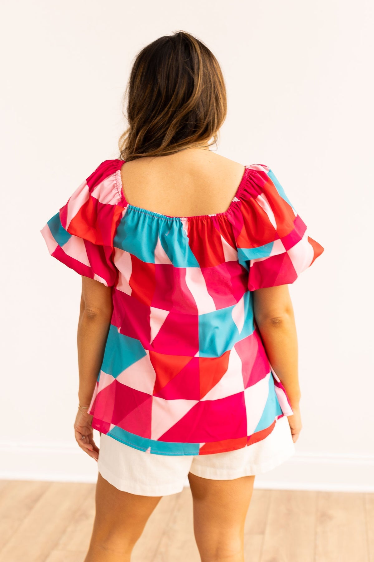 The Fallen Puff Sleeve Top - Abstract