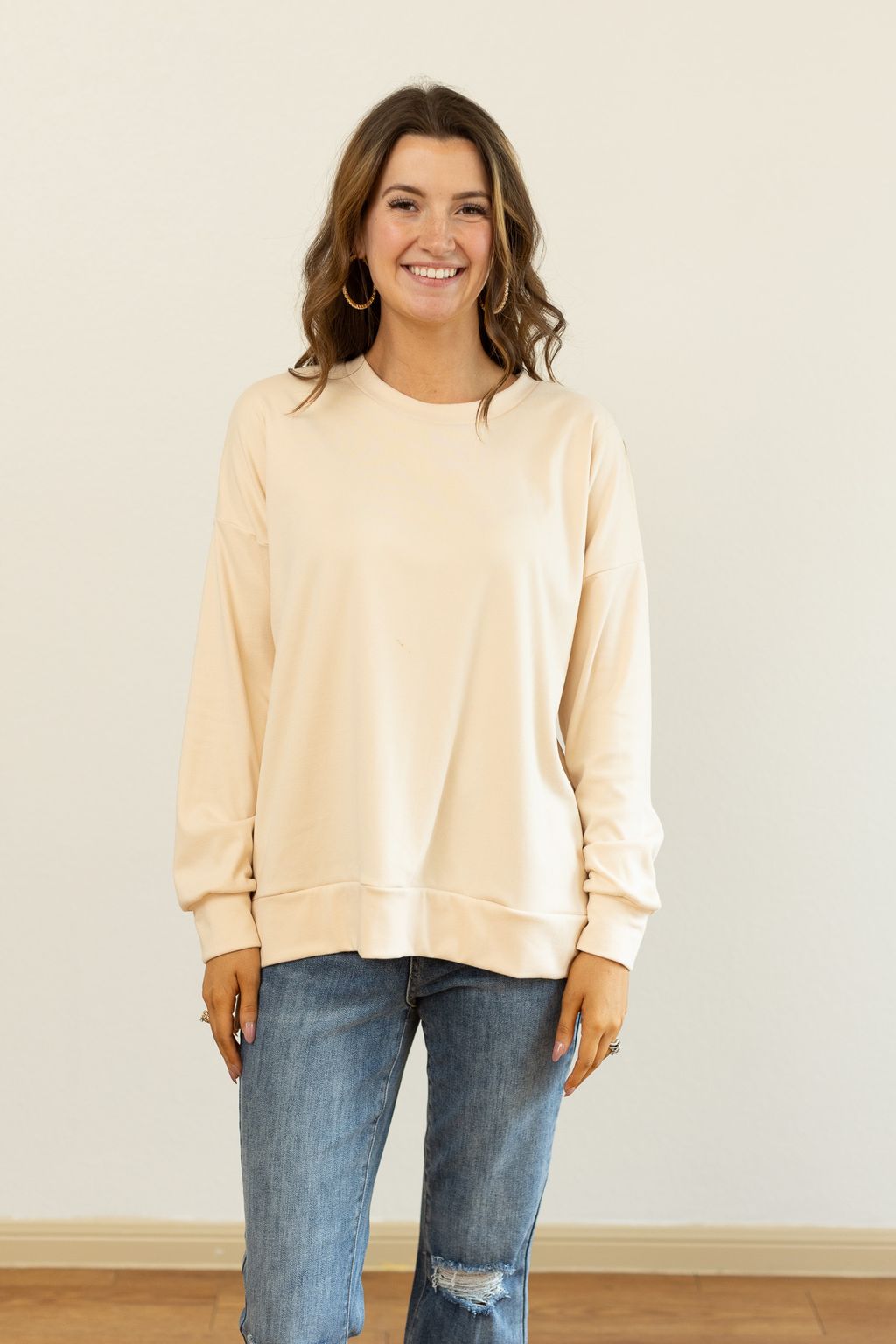 The Brandi Microfleece Sweatshirt - Ivory