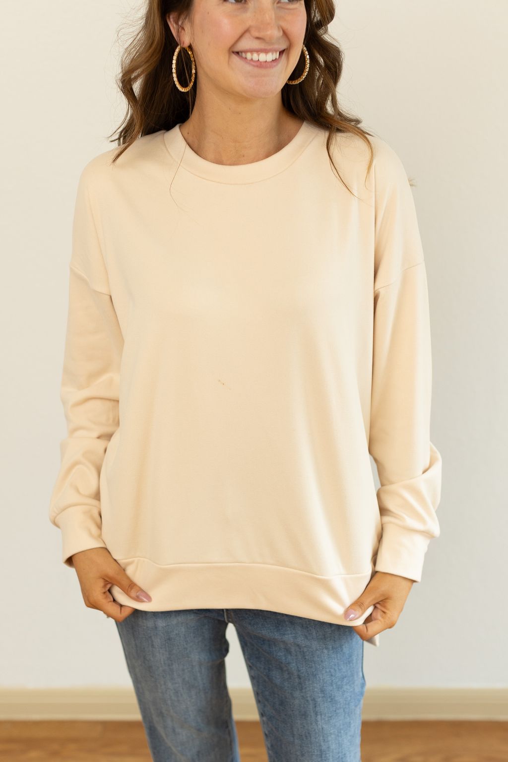 The Brandi Microfleece Sweatshirt - Ivory