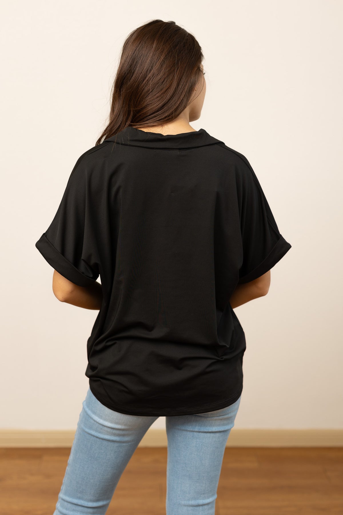 The Cara Collared Top - Black