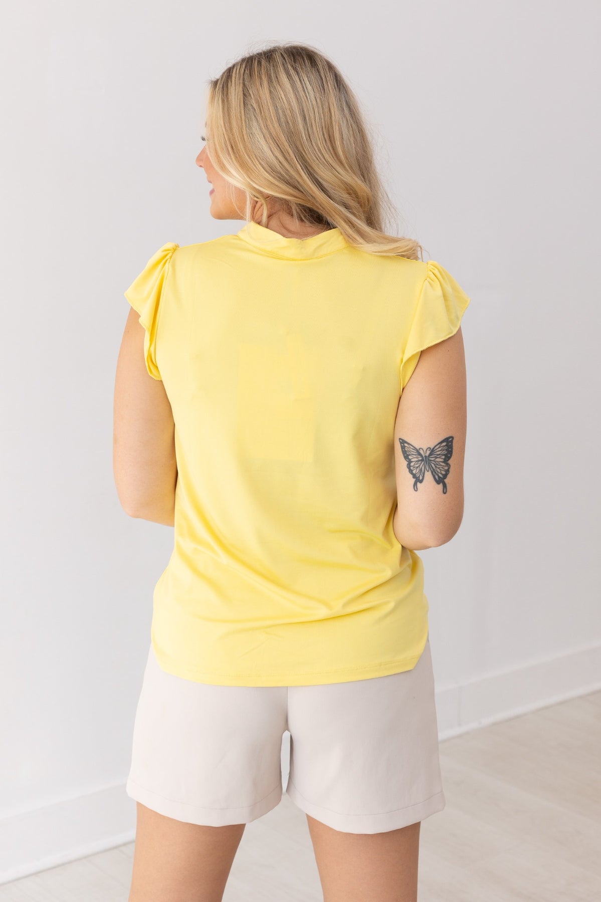 The Nicole V-Neck Top - Yellow