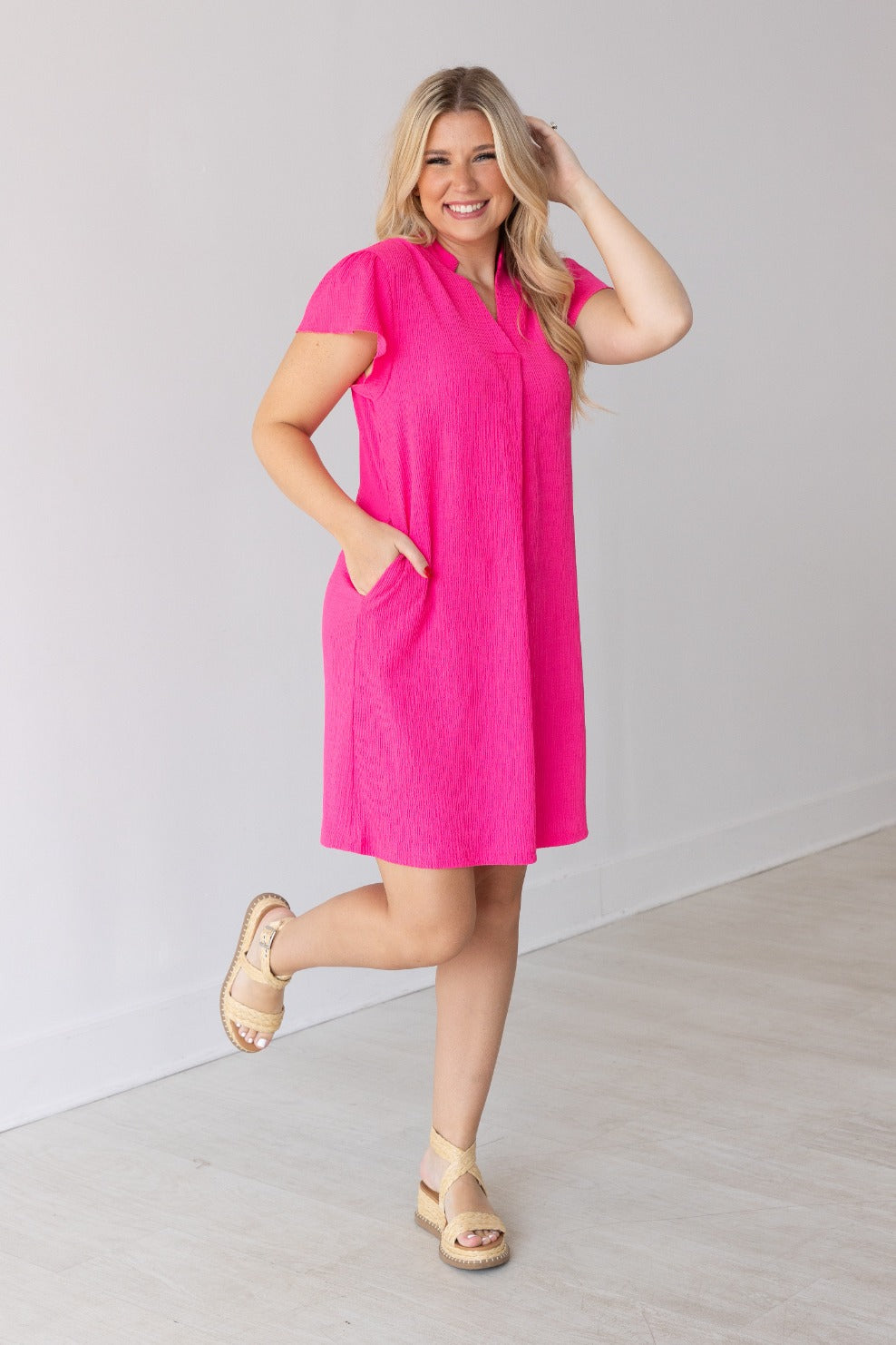 The Nicole Dress - Hot Pink