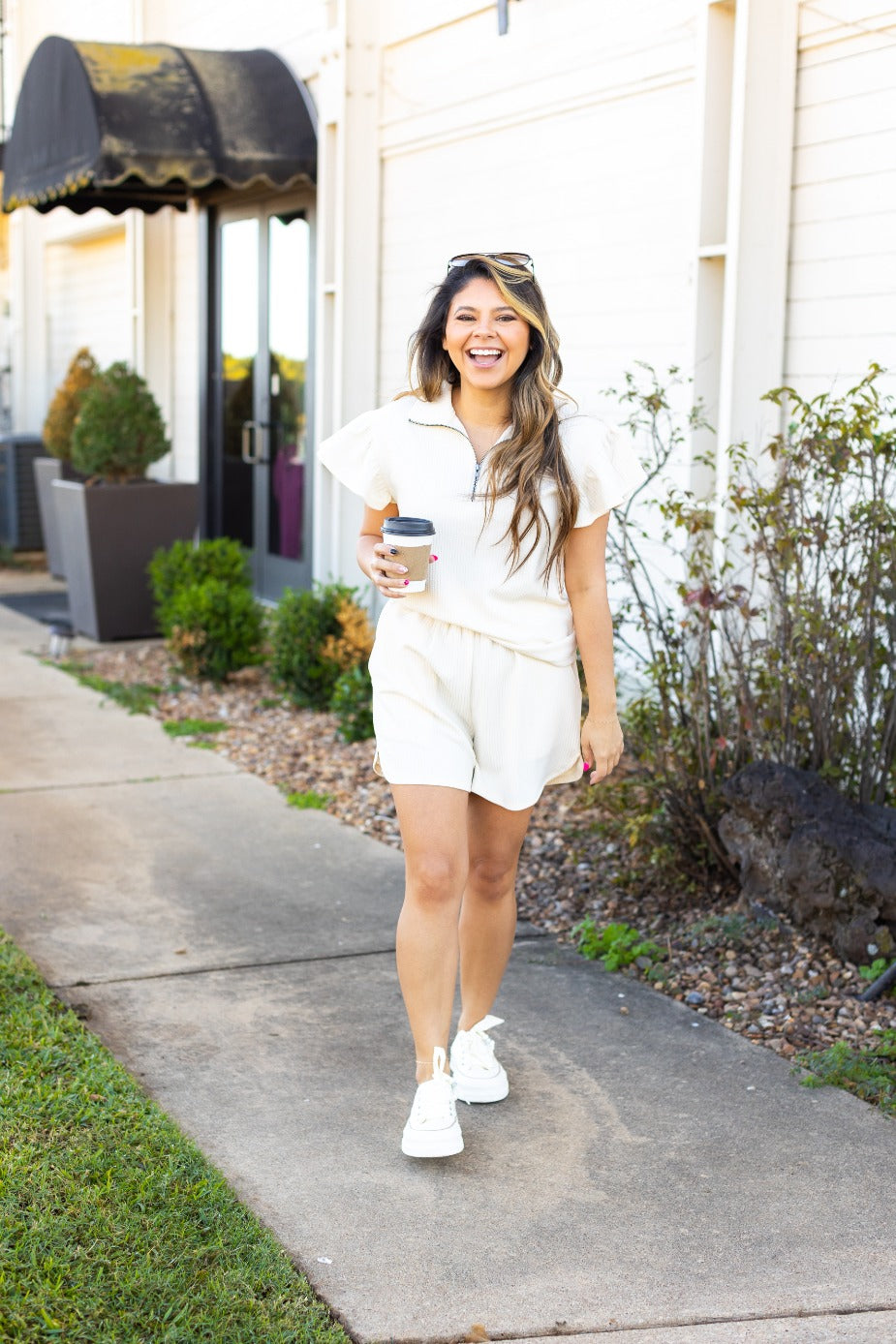 The Halee Knit Shorts - Ivory