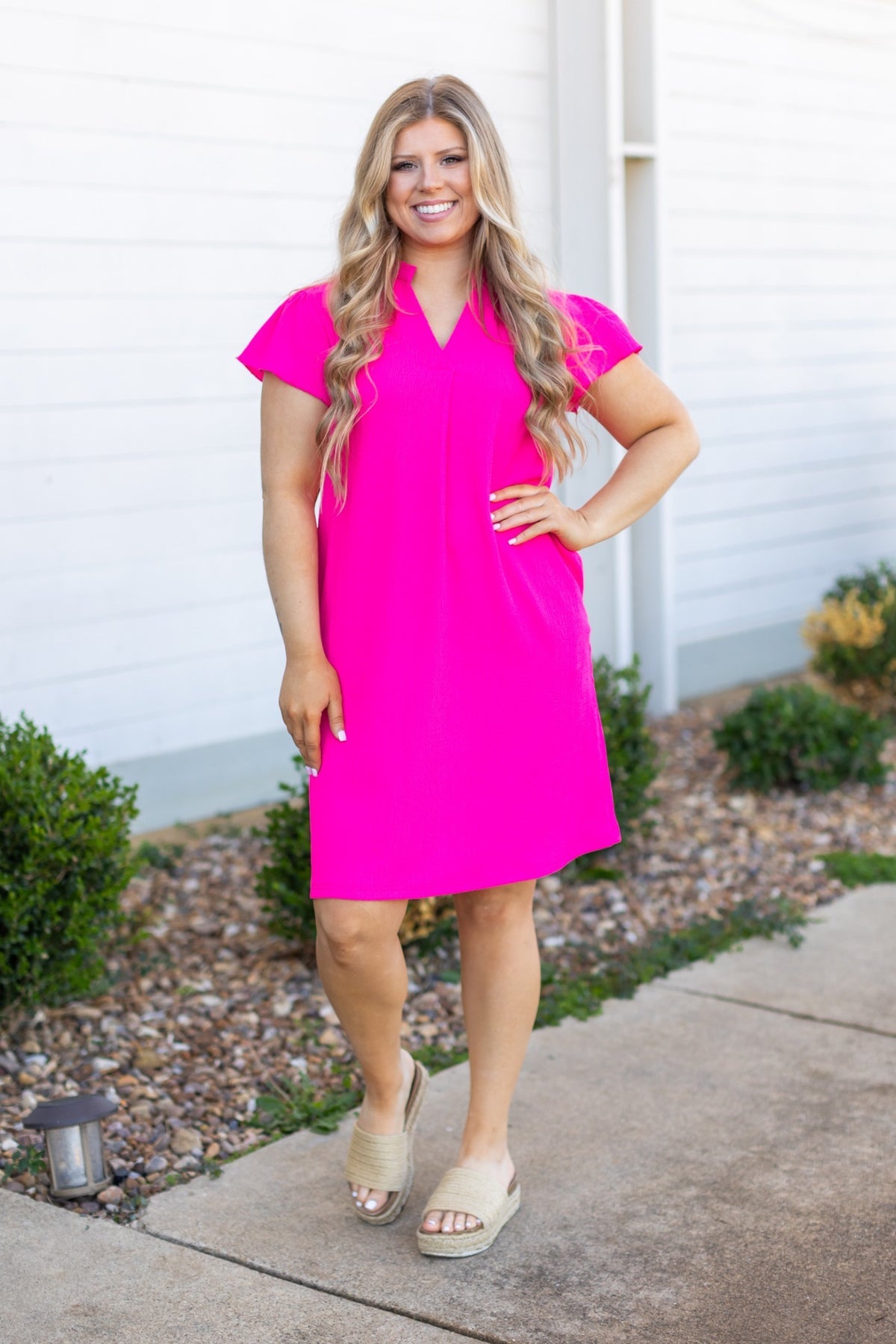 The Nicole Dress - Hot Pink