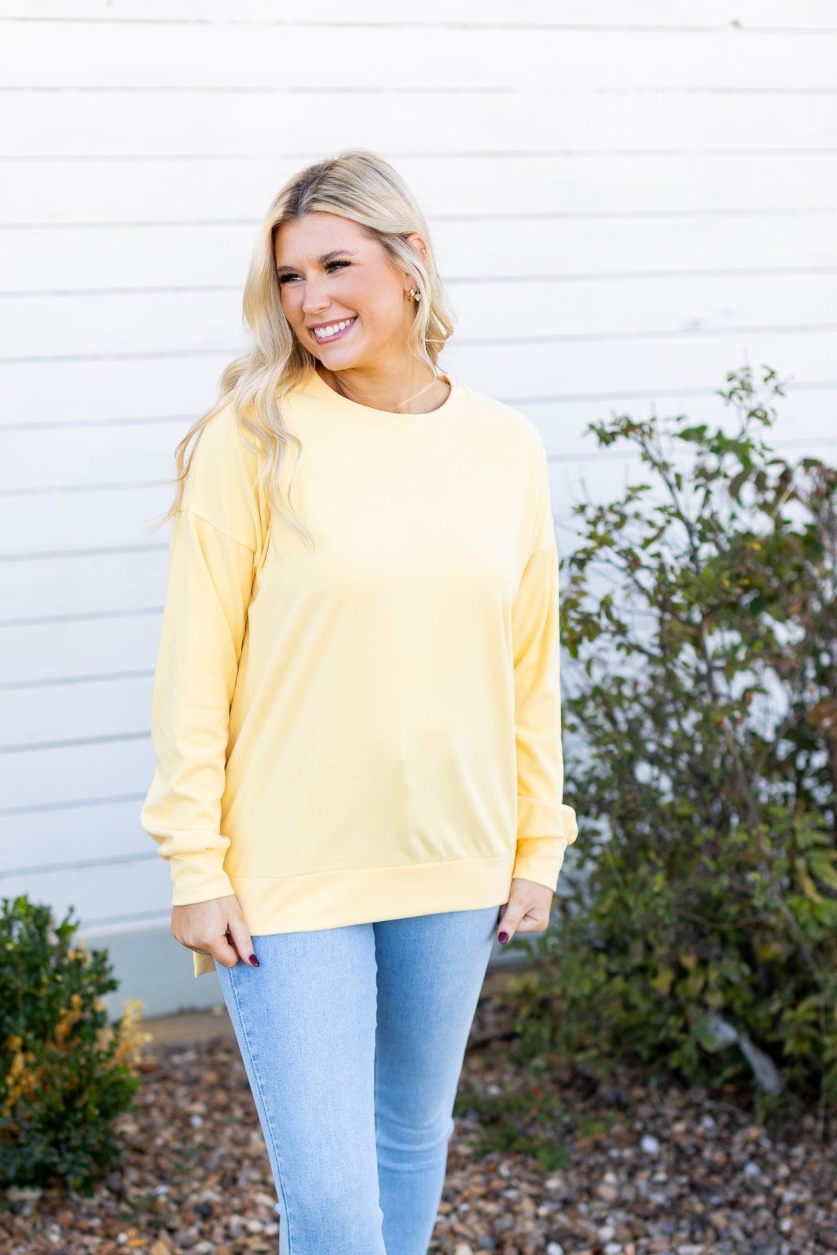 The Brandi Microfleece Sweatshirt - Yellow