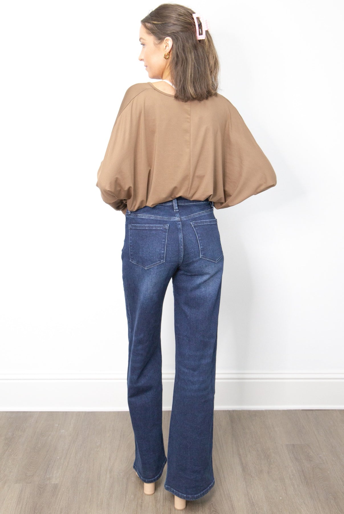 The Bronwyn Wide Leg Jeans - Dark Wash