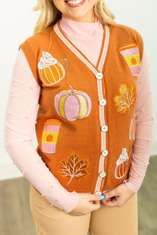 The Fall Elements Glitter Patch Vest