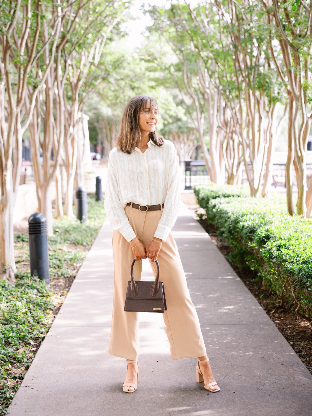 The Nadaline Pleat Front Trousers - Tan