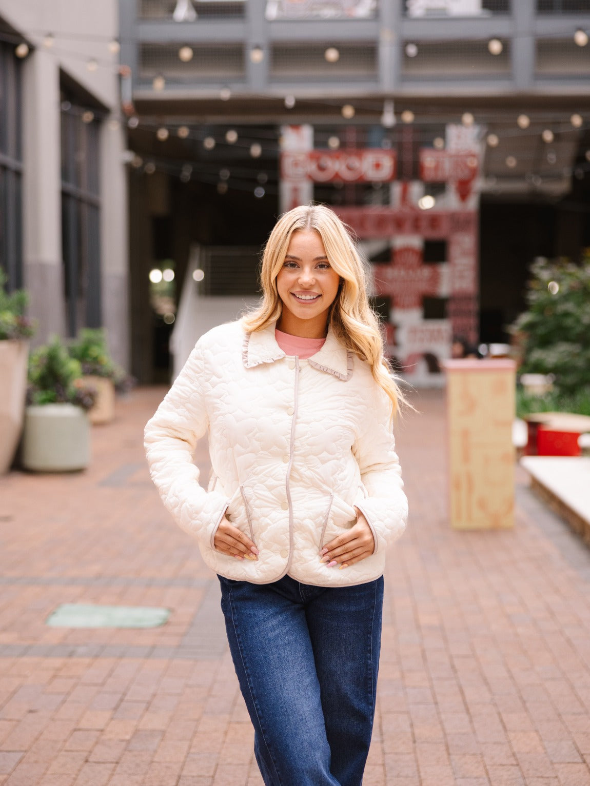 The Winnie Quilted Jacket - Ivory