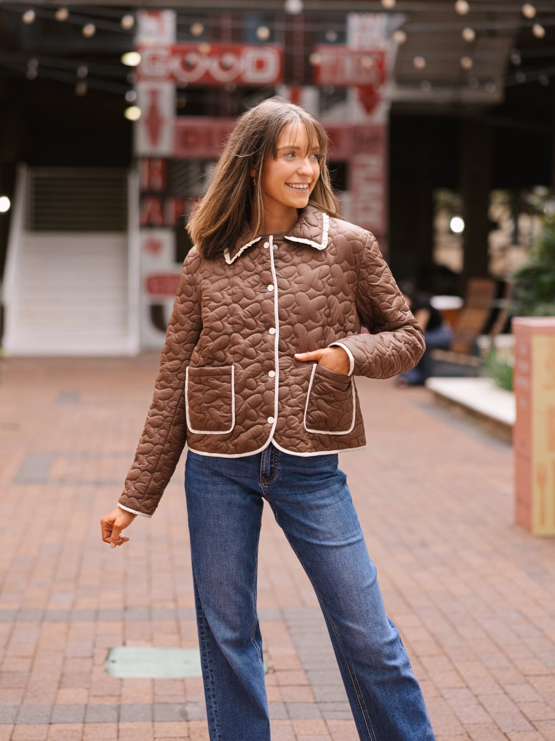 The Winnie Quilted Jacket - Brown