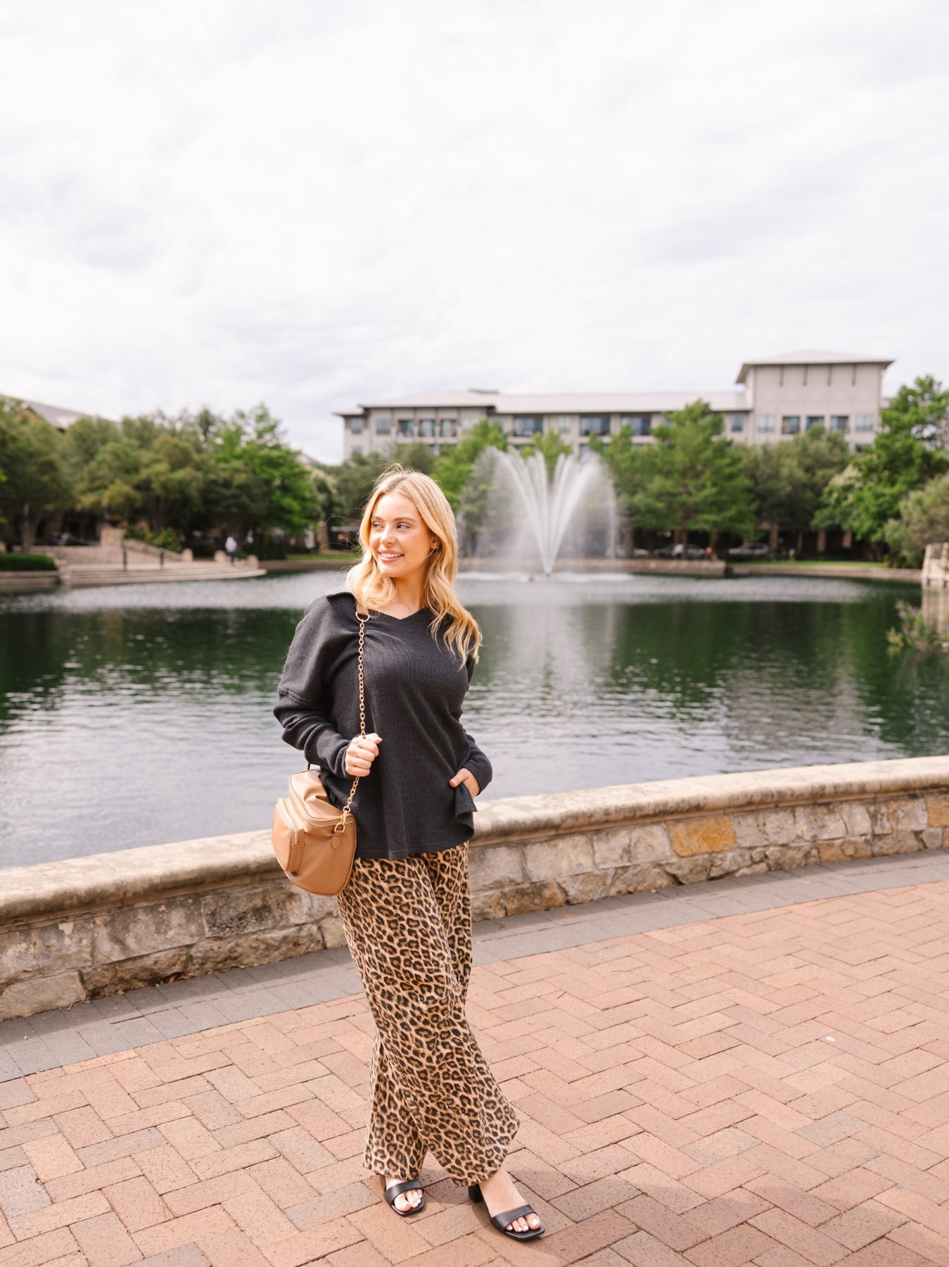 The Emilee Waffle Knit Long Sleeve Top - Black