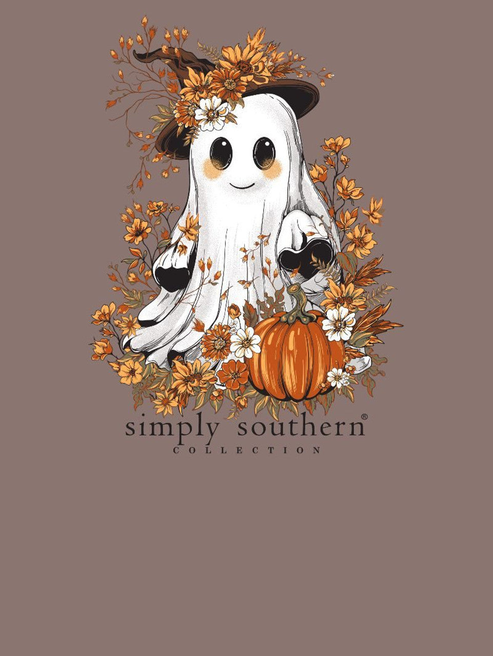 Simply Southern - Fall Floral Ghost Short Sleeve Tee - 2024