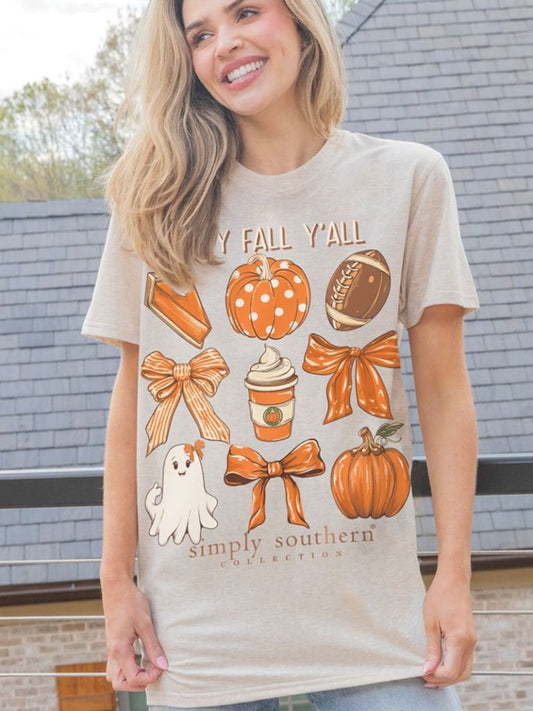 Simply Southern - Happy Fall Y'all Short Sleeve Tee - 2024