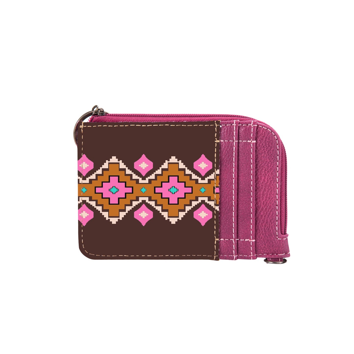 Montana West - Wrangler Southwestern Mini Zip Card Case - Hot Pink