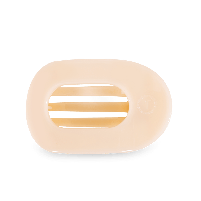 TELETIES - Large Flat Round Clip - Almond Beige