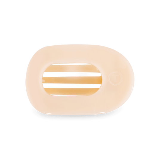 TELETIES - Medium Flat Round Clip - Almond Beige