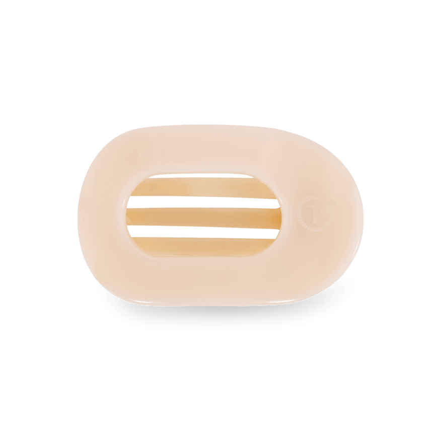 TELETIES - Small Flat Round Clip - Almond Beige