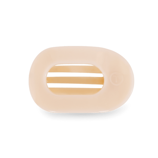 TELETIES - Small Flat Round Clip - Almond Beige