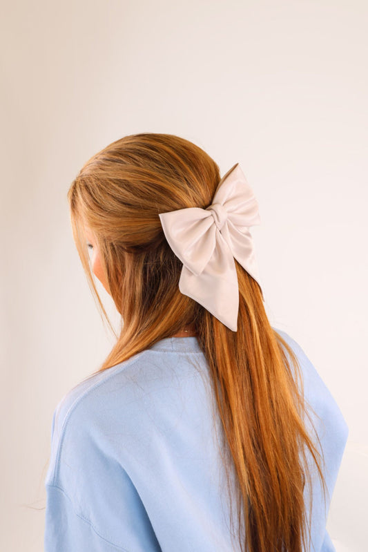 Simply Southern - Satin Hair Bow - Soft Neutral