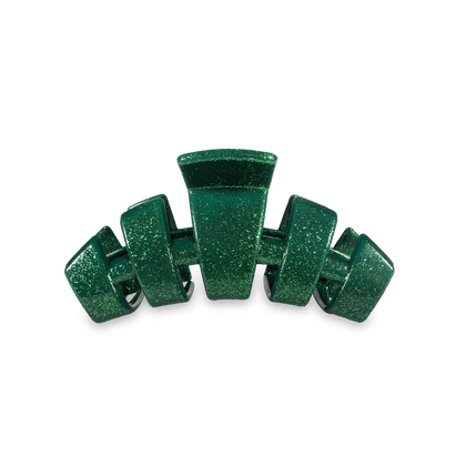 TELETIES - Classic Medium Hair Clip - Green Glitter