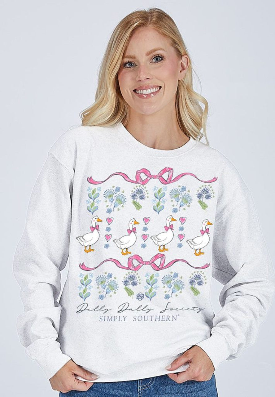 Simply Southern - Dilly Dally Society Goose Crewneck - 2025