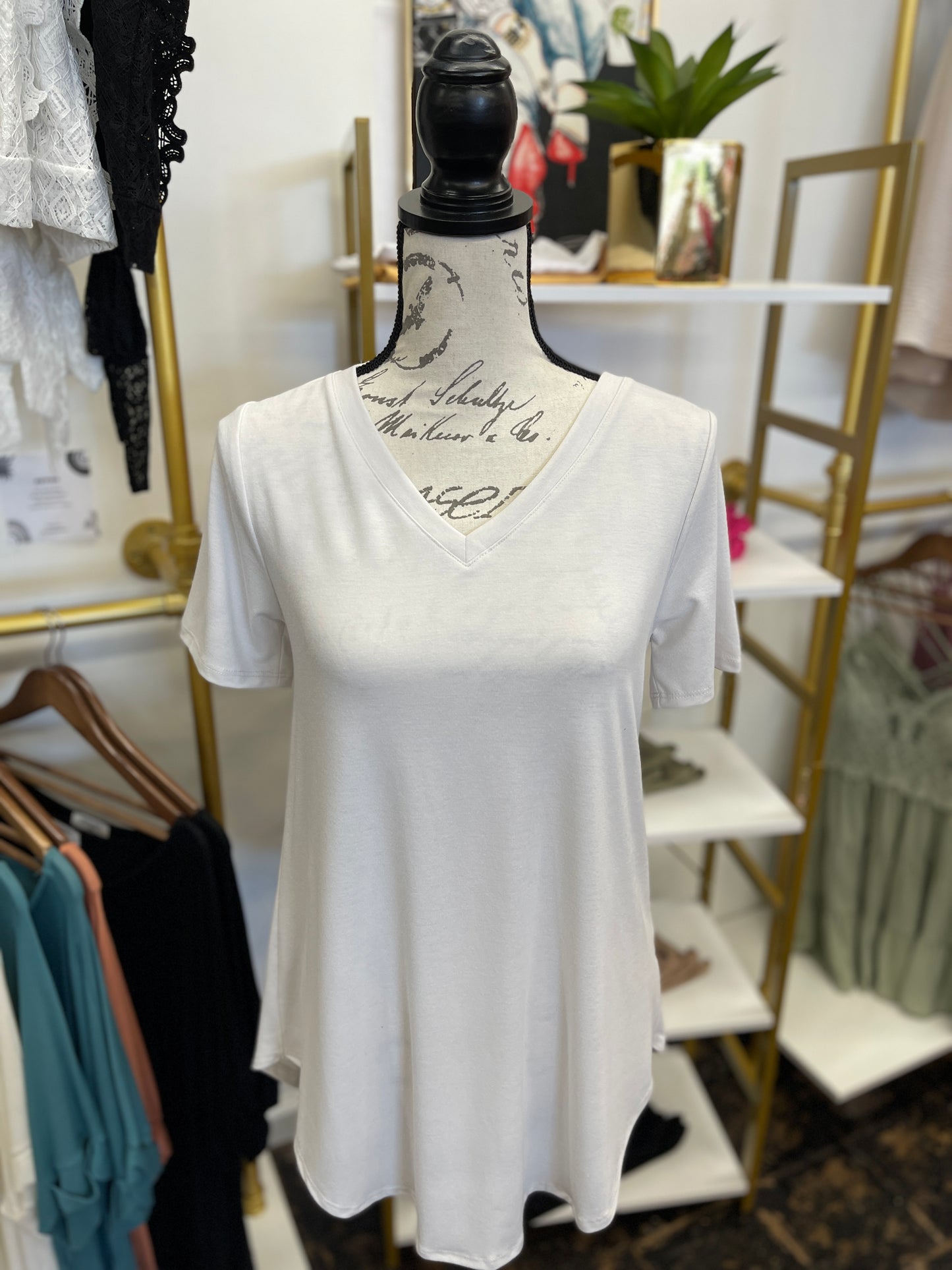 The Celeste V-Neck Top - Bone