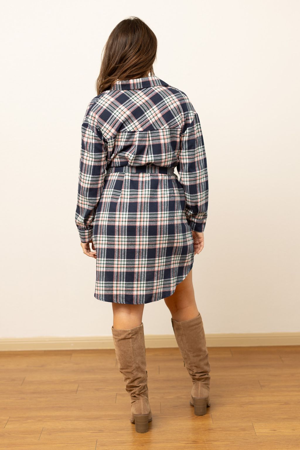 The Cahlie Flannel Shirt Dress