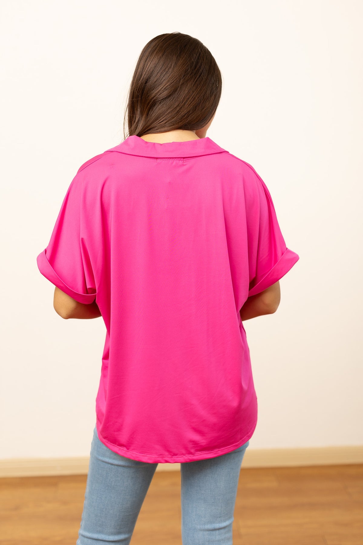 The Cara Collared Top - Pink