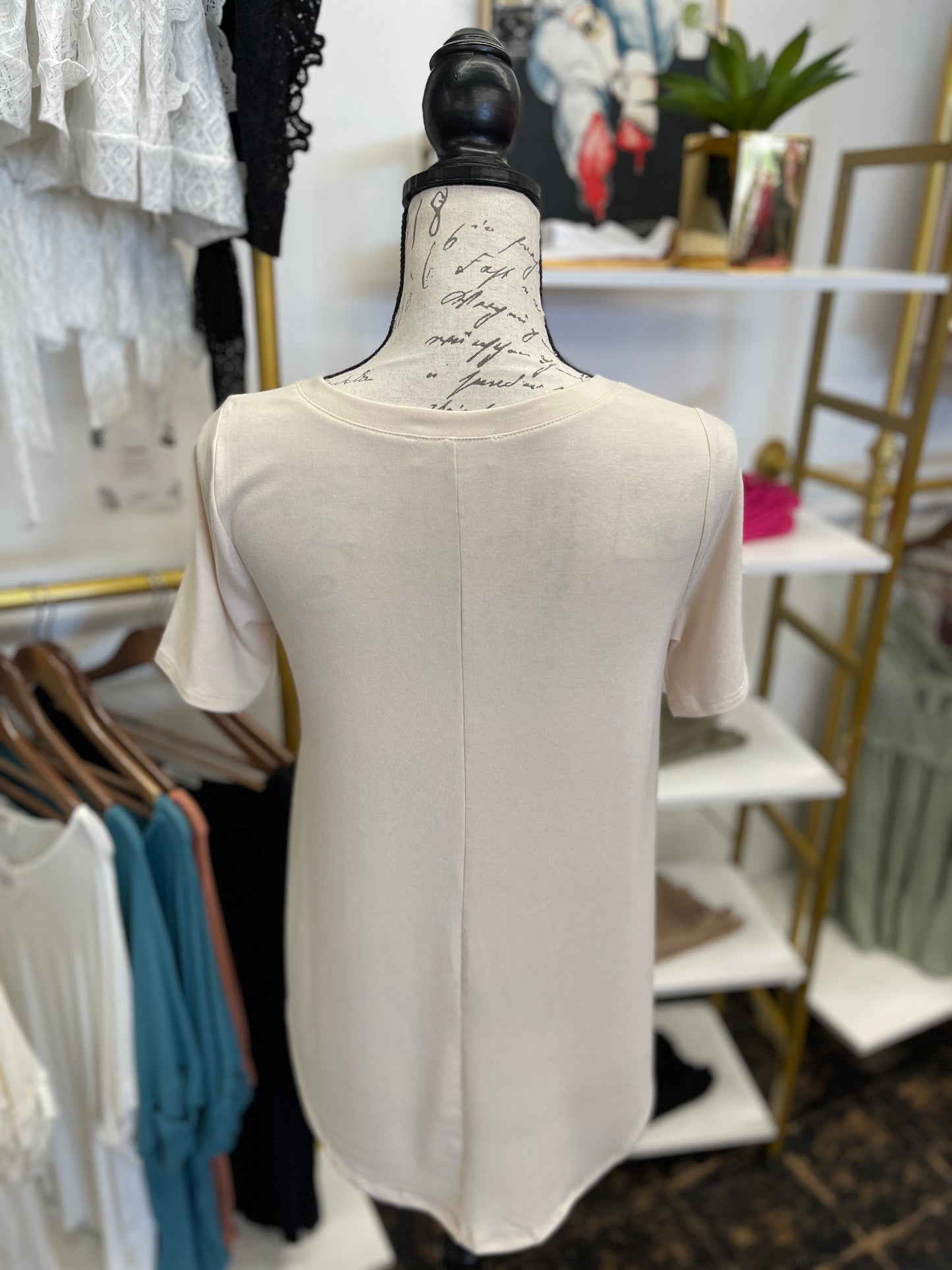 The Celeste V-Neck Top - Taupe