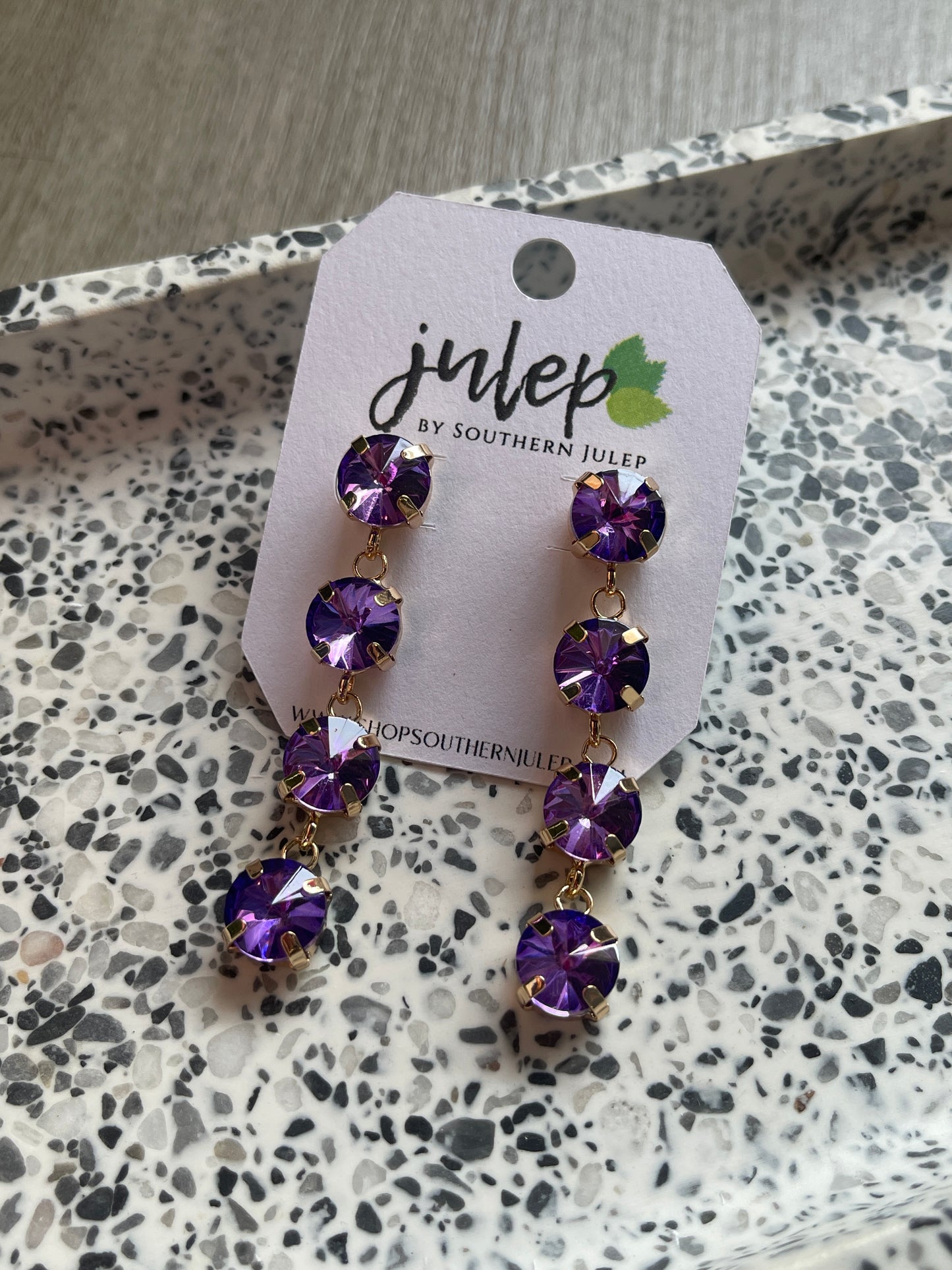 The Mia Earrings - Purple