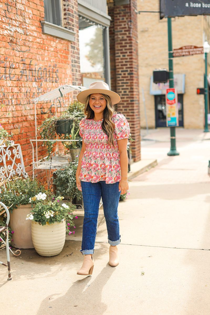 The Maryn Floral Smocked Blouse