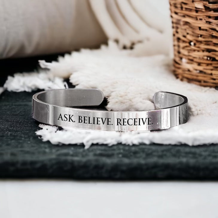 The Scripture Bangle : Ask. Believe. Receive.