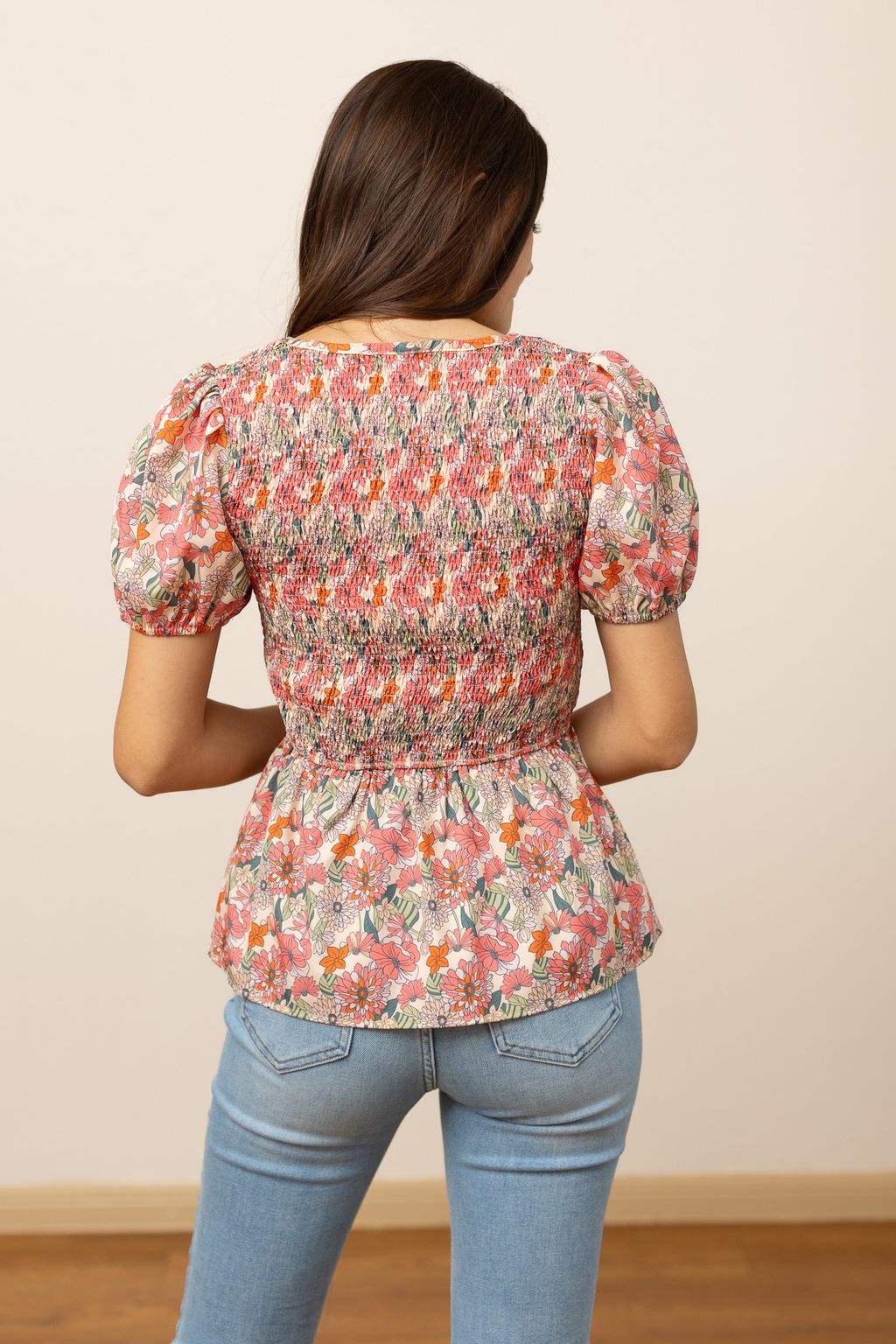 The Maryn Floral Smocked Blouse