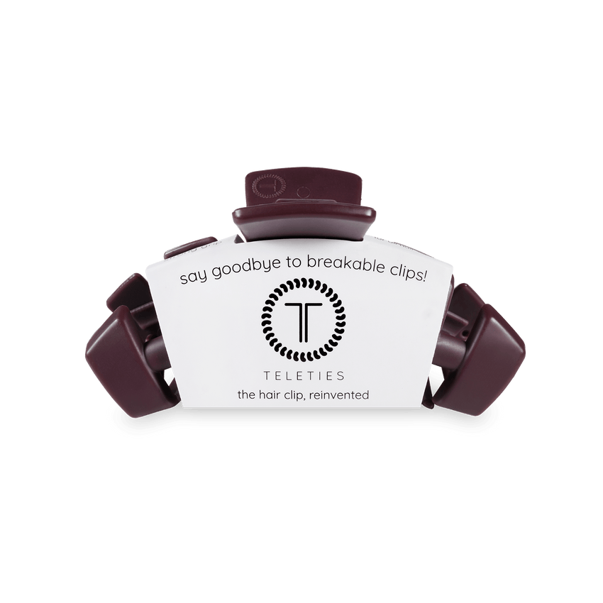 TELETIES - Classic Small Hair Clip - Burgundy Bliss