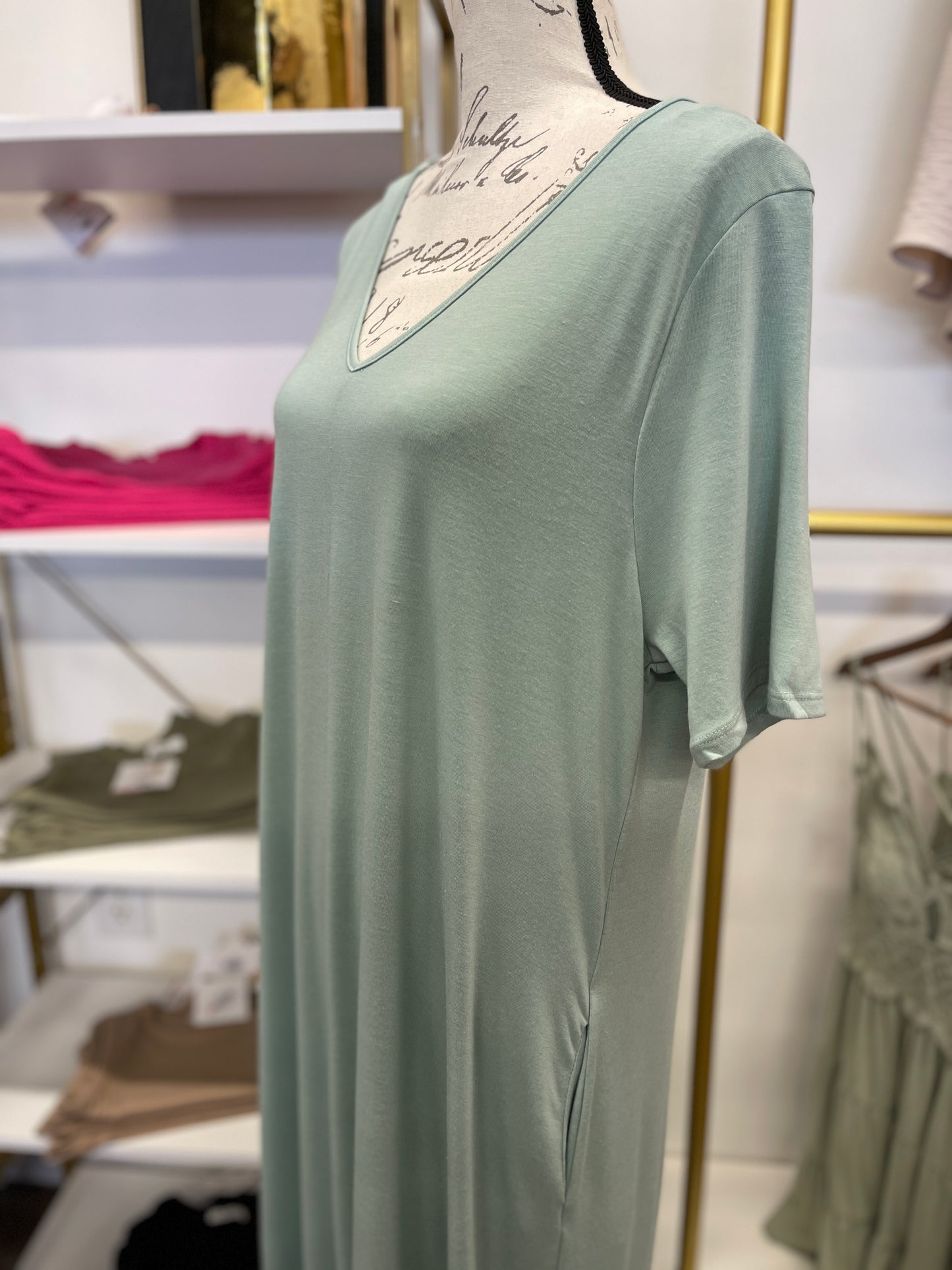 FINAL SALE - CURVY - The Everyday Basic Maxi Dress - Mint