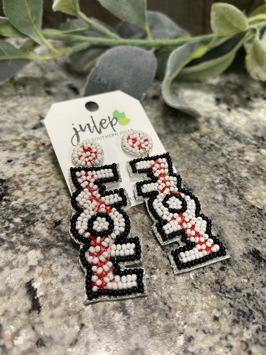 The Baseball Mom Seed Beaded Earrings