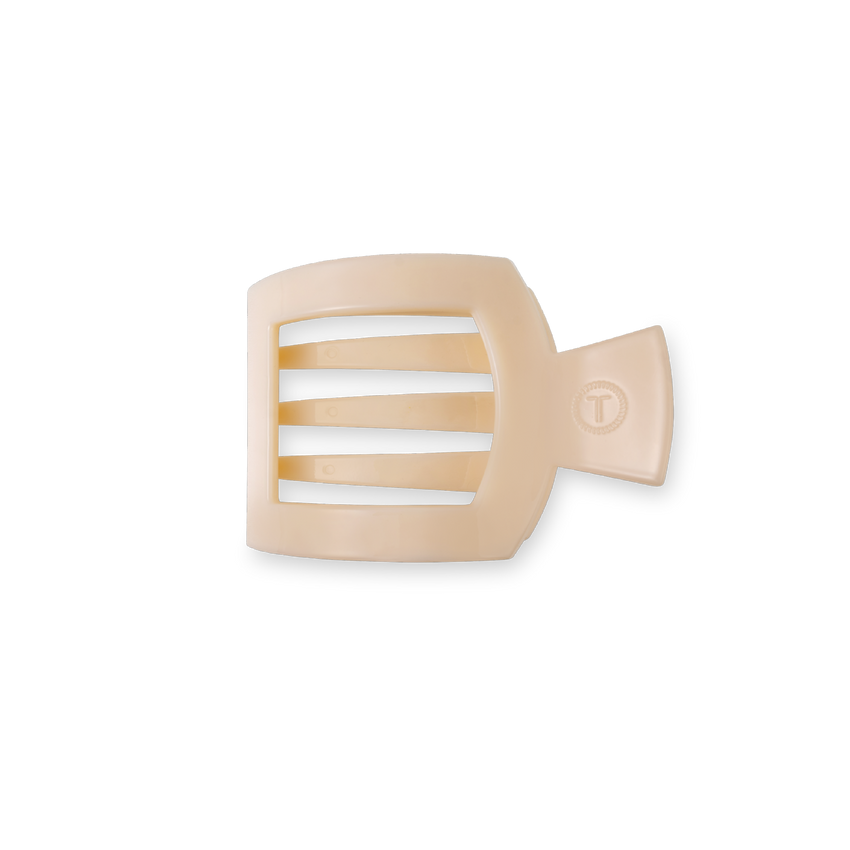 TELETIES - Small Flat Square Clip - Almond Beige