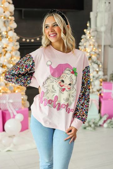 The Santa Sequin Top