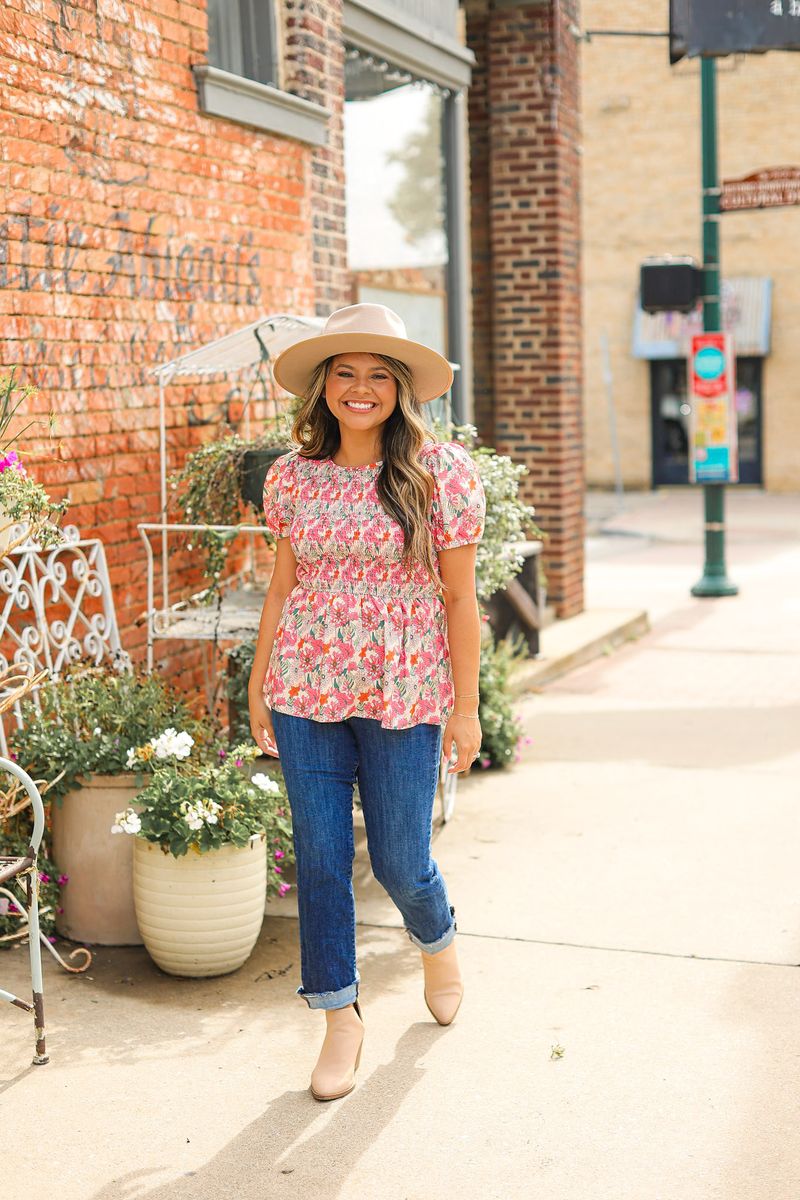 The Maryn Floral Smocked Blouse