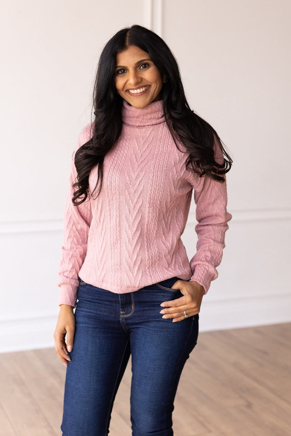 The Heathered Hug Sweater - Pink