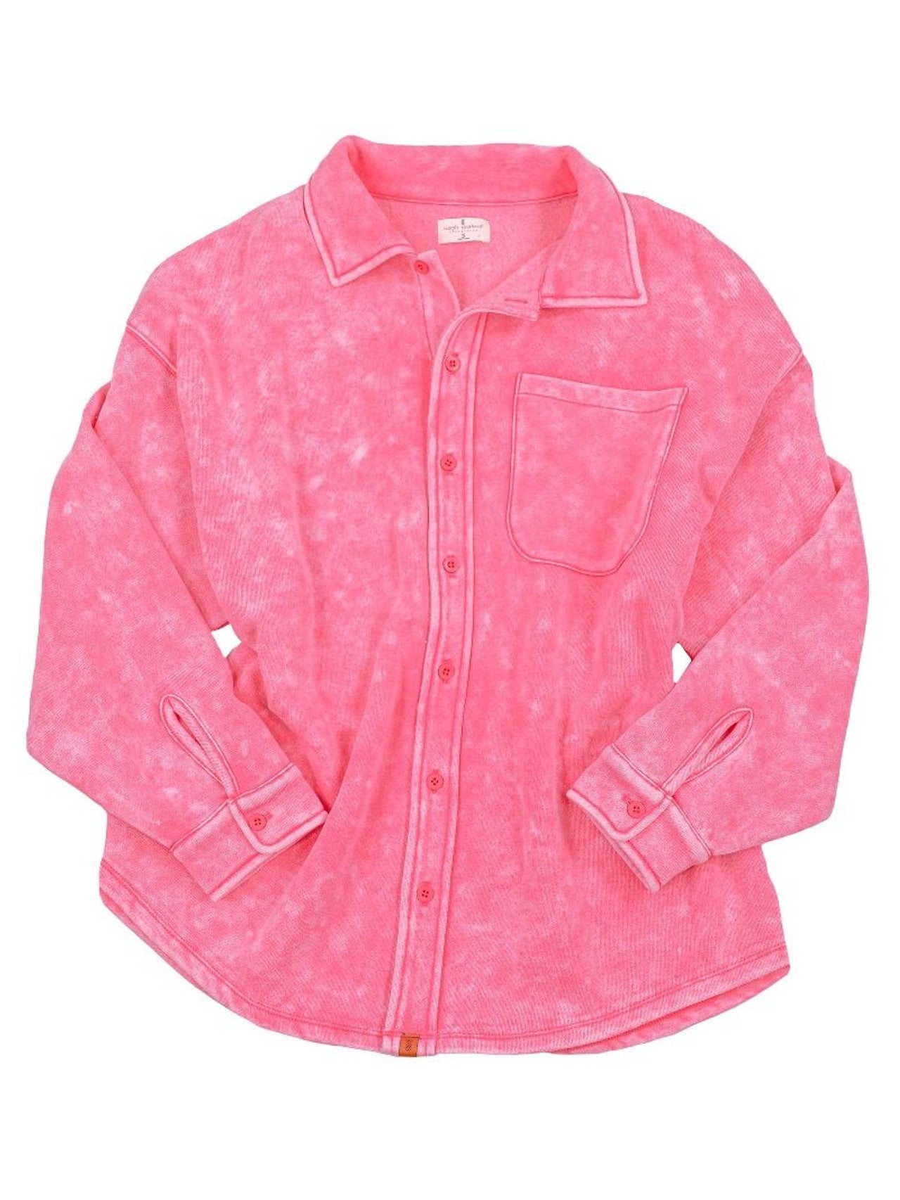 Simply Southern - Acid Wash Shacket - Pink