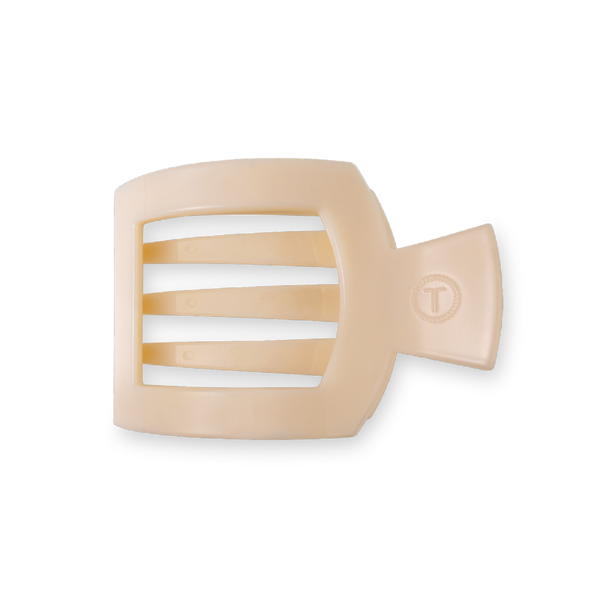 TELETIES - Medium Flat Square Clip - Almond Beige