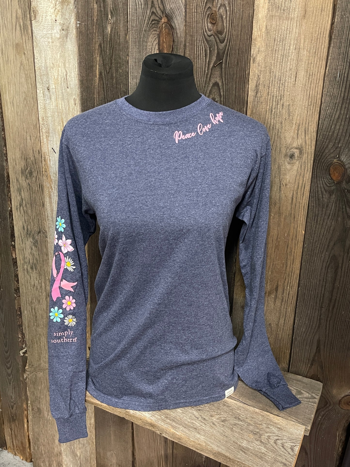 FINAL SALE - Simply Southern - Think Pink Breast Cancer Long Sleeve Tee