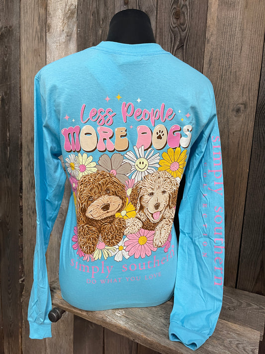 FINAL SALE - Simply Southern - Less People More Dogs Long Sleeve Tee