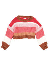 Simply Southern - Colorful Striped Sweater - Cranberry