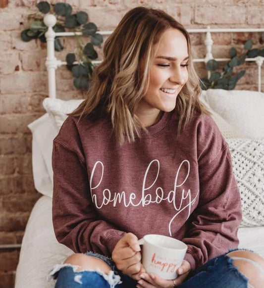 The Homebody Sweatshirt - Maroon