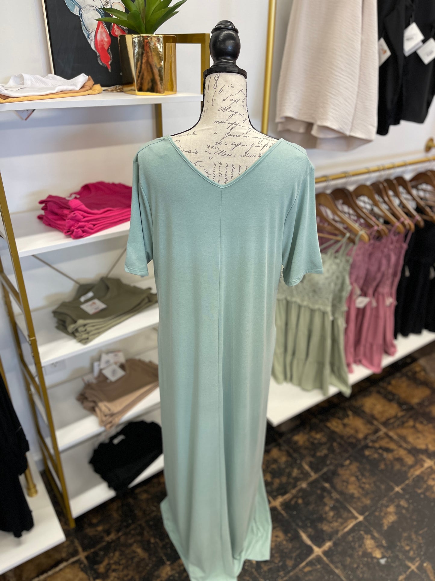 FINAL SALE - CURVY - The Everyday Basic Maxi Dress - Mint