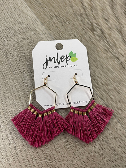 The Brenna Earrings - Dark Fuchsia