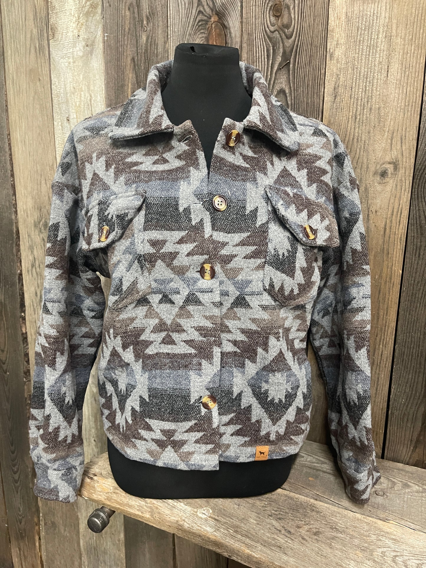 Simply Southern - Cropped Shacket - Navajo Grey