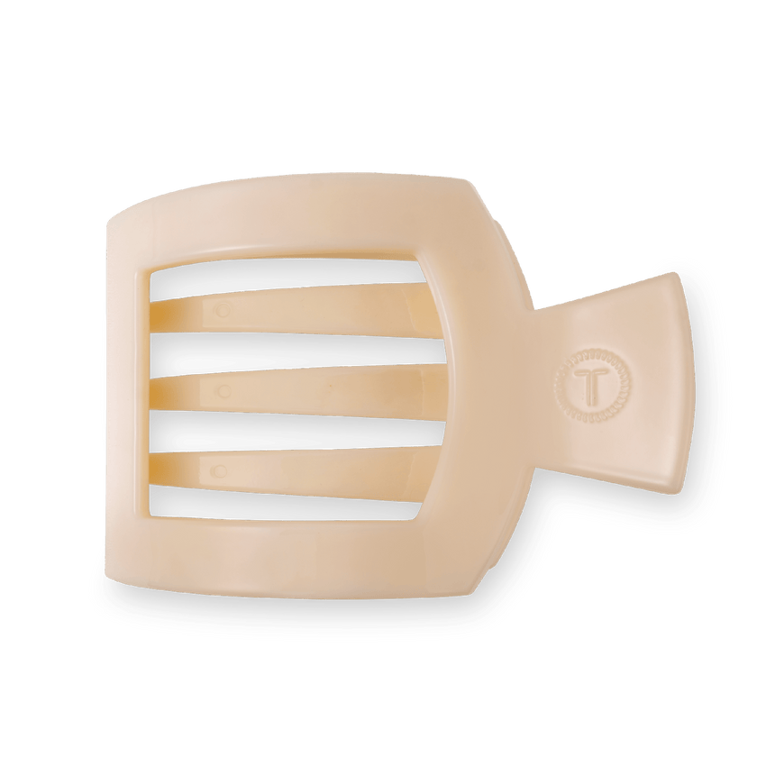 TELETIES - Large Flat Square Clip - Almond Beige